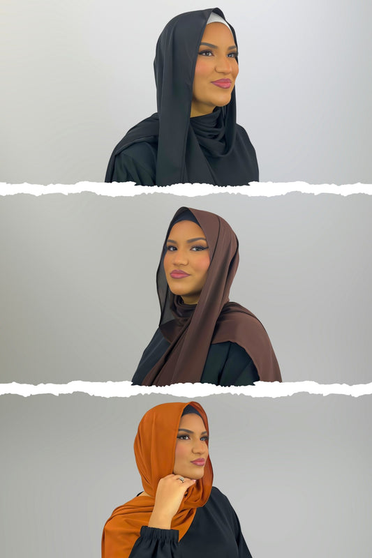 SAVE £5! - Pack of 3 - Premium Chiffon Hijab