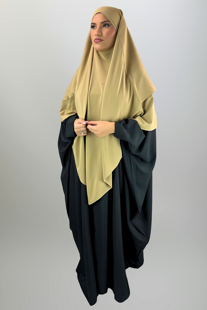 Premium 2 Layered Khimar - Beige