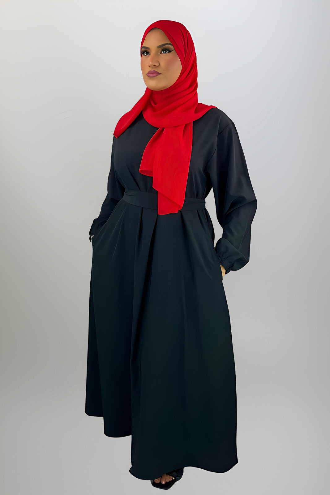 Black Closed Abaya with Pockets