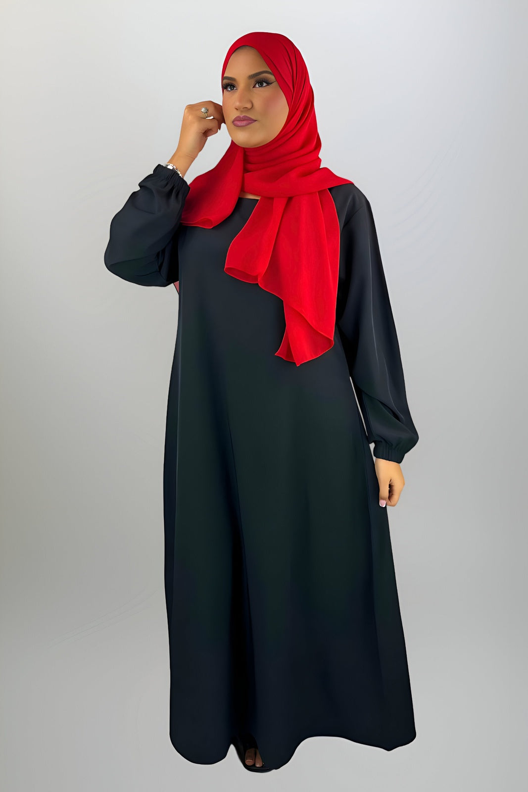 Black Closed Abaya with Pockets