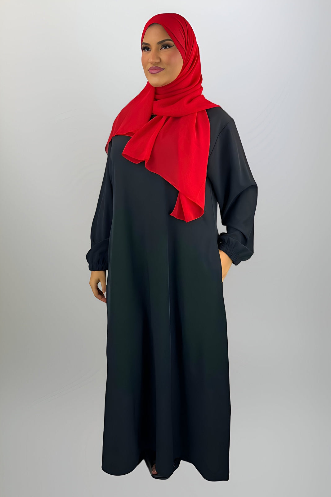 Black Closed Abaya with Pockets