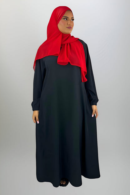 Black Closed Abaya with Pockets