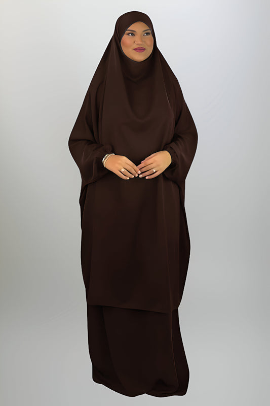 Two Piece Jilbab - Brown