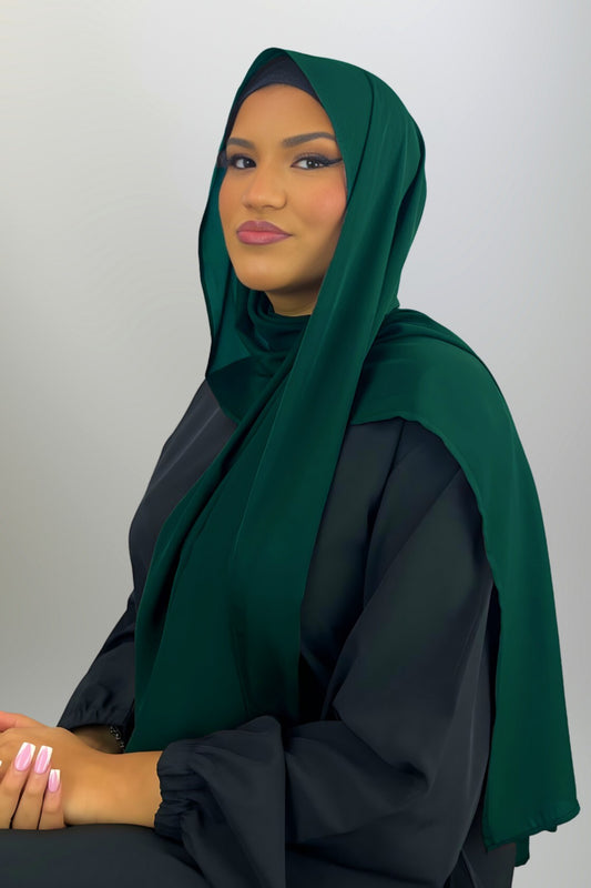 Premium Chiffon Hijab - Emerald Green