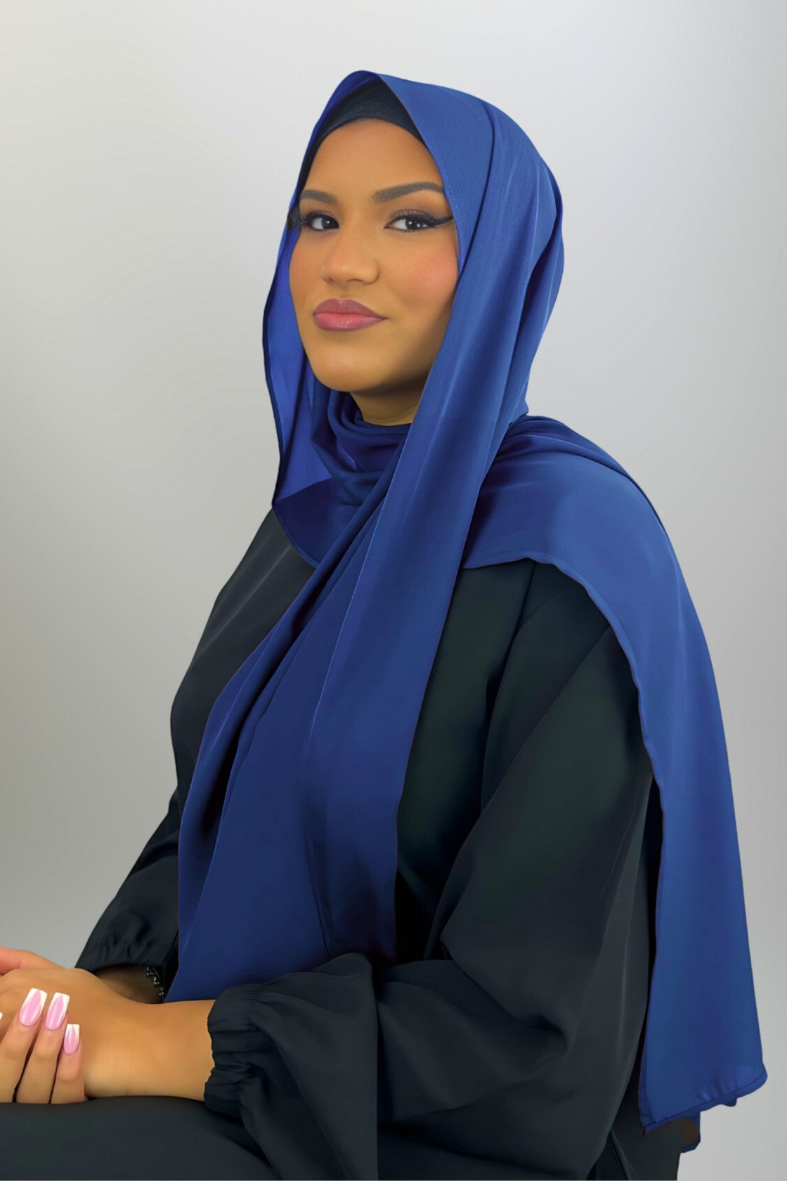 Premium Chiffon Hijab - Navy Blue