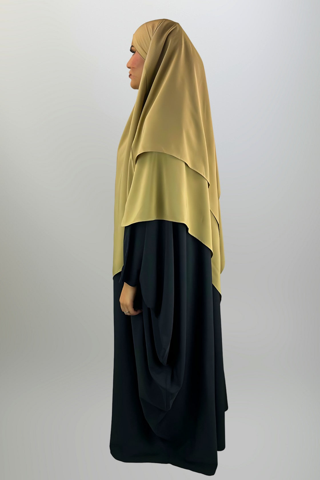 Premium 2 Layered Khimar - Beige