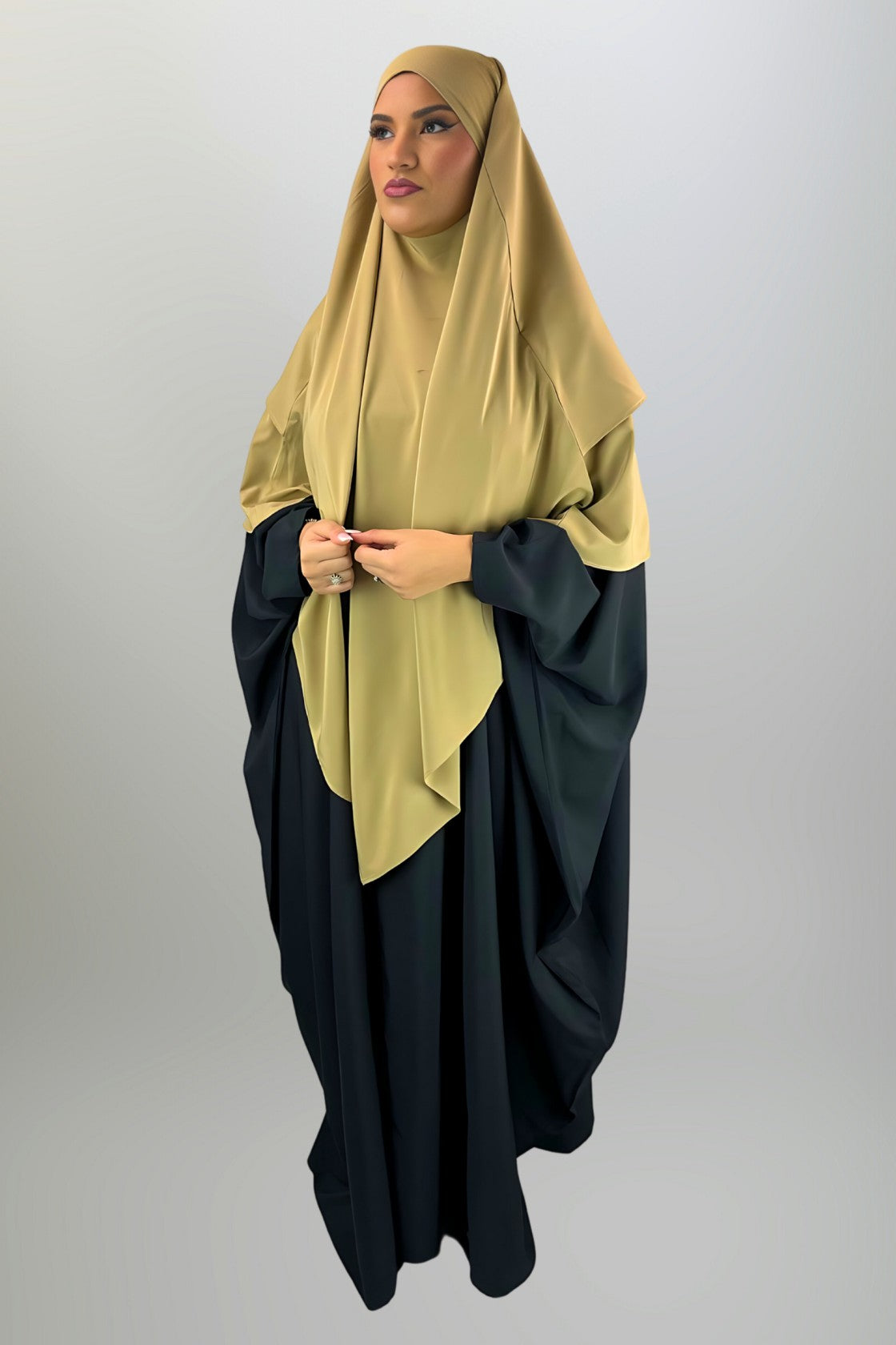 Premium 2 Layered Khimar - Beige