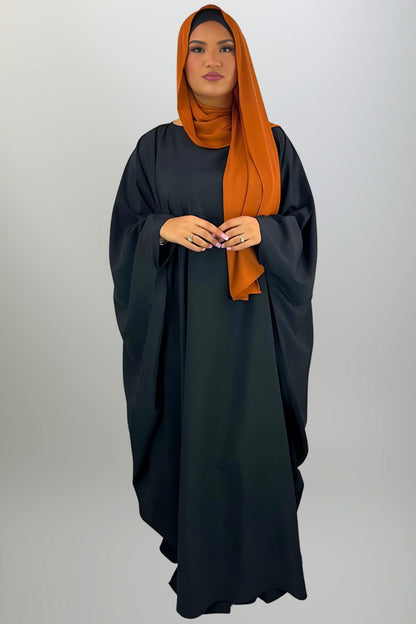 Black Butterfly Abaya with Inner Belt