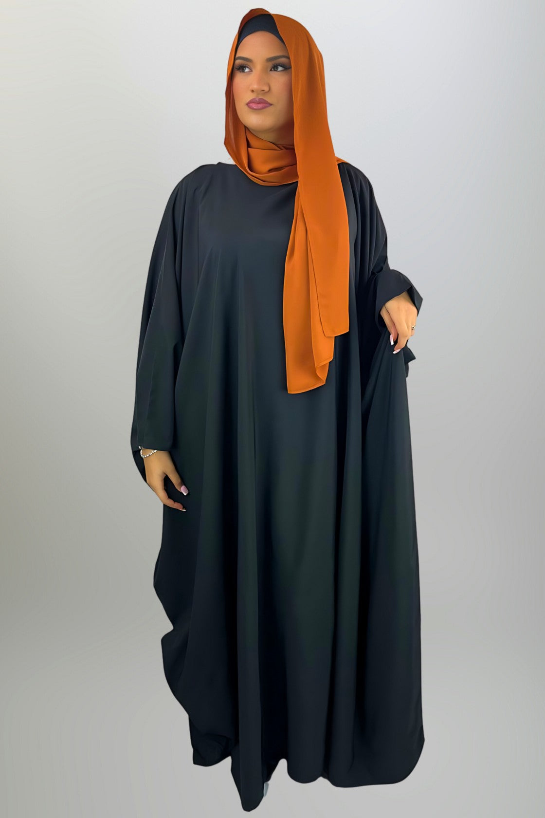 Black Butterfly Abaya with Inner Belt