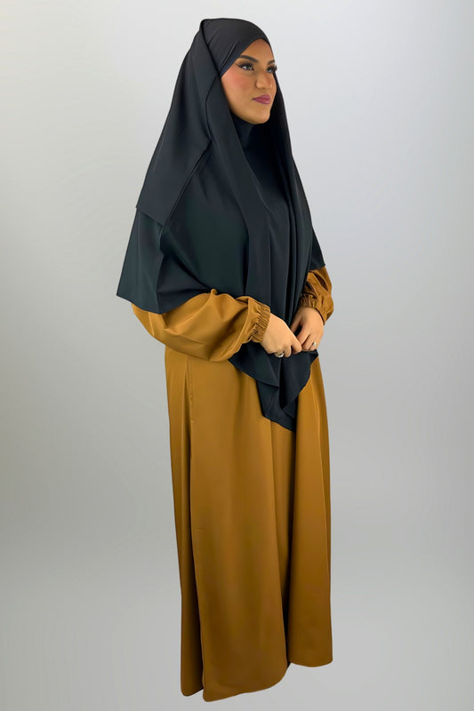 Premium 2 Layered Khimar - Black