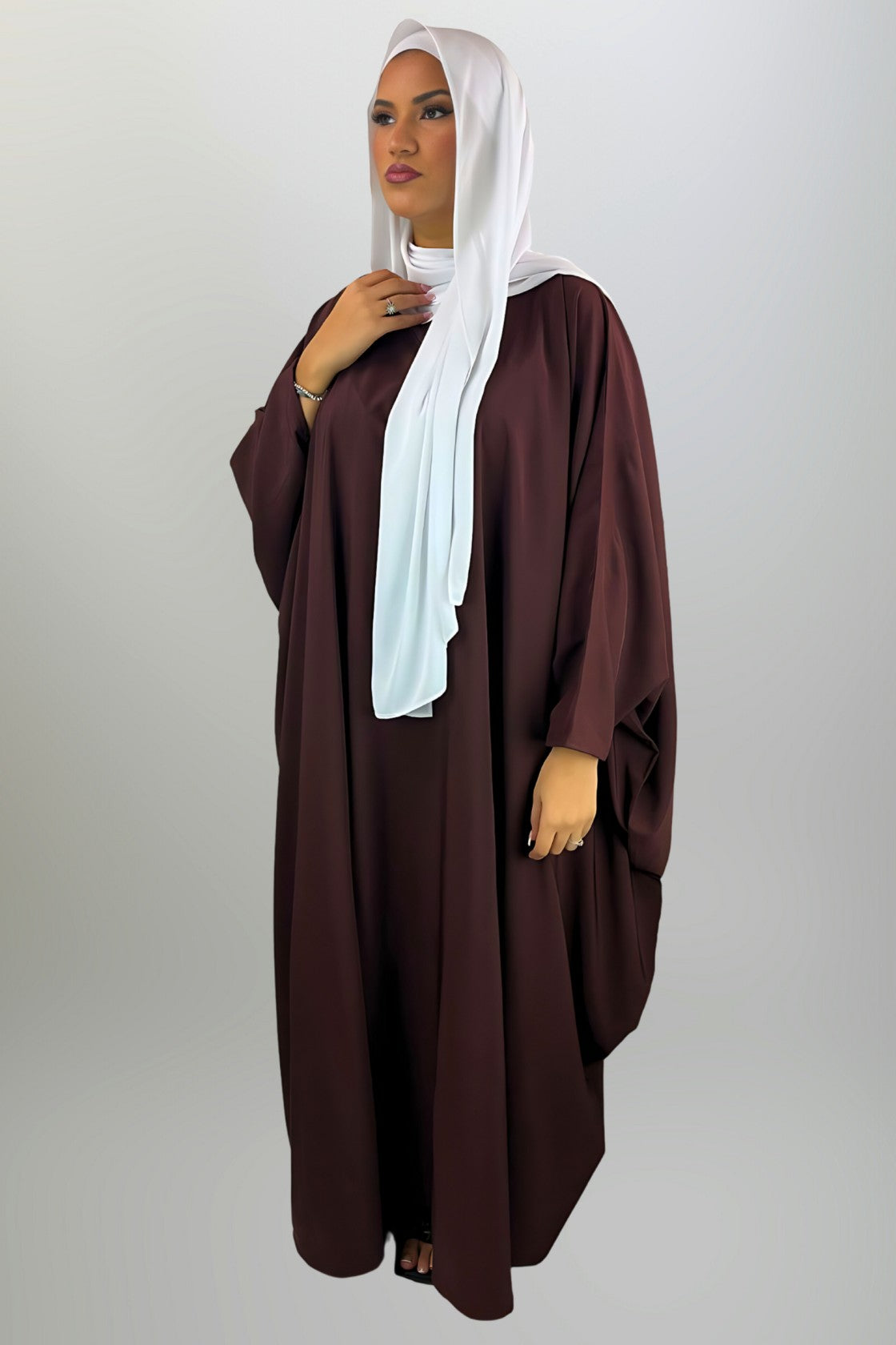 Mocha Butterfly Abaya with Inner Belt