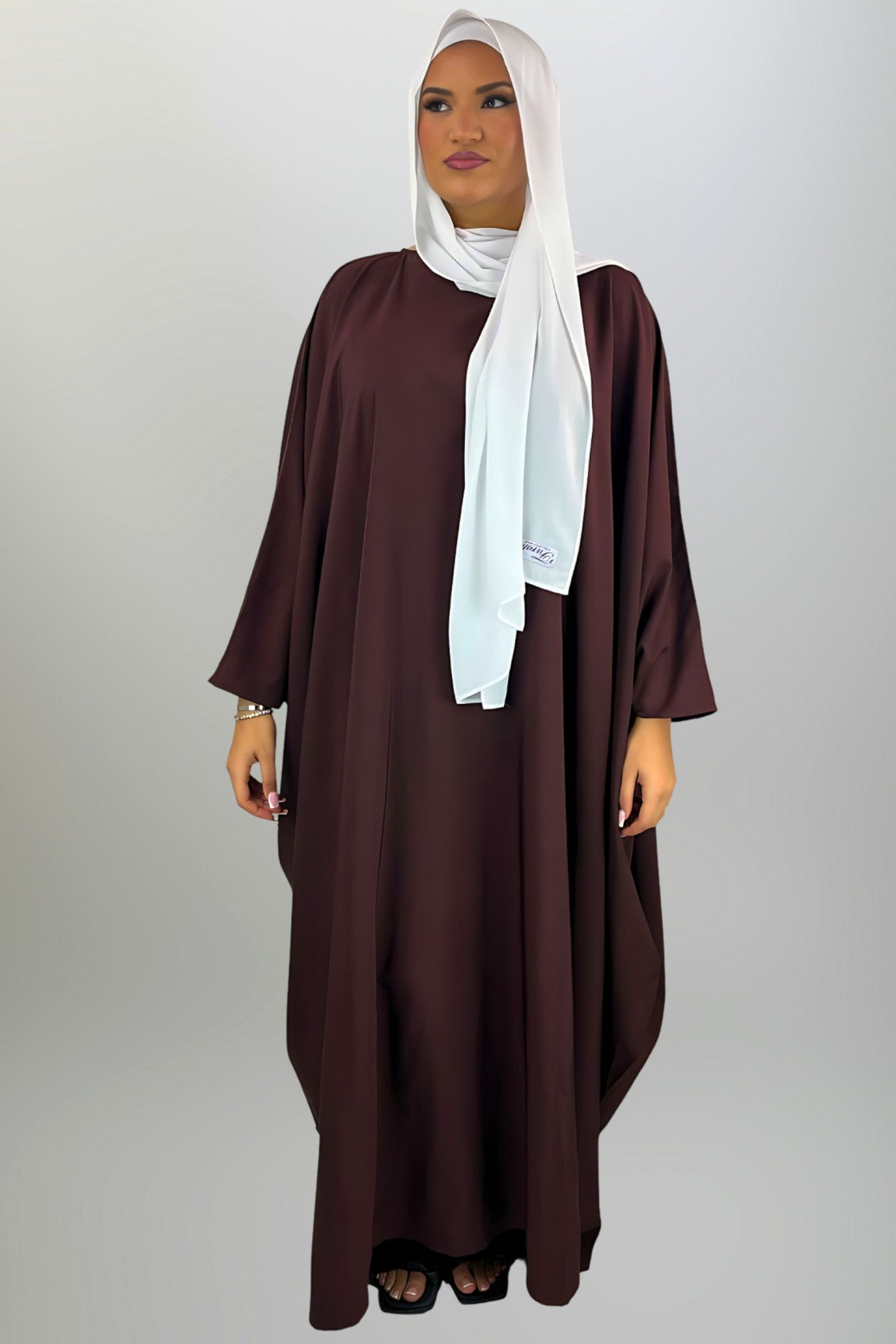 Mocha Butterfly Abaya with Inner Belt