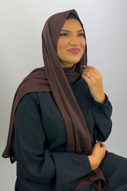 Premium Chiffon Hijab - Mocha