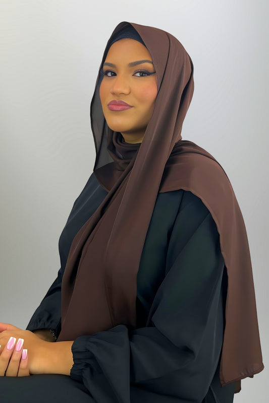 Premium Chiffon Hijab - Mocha