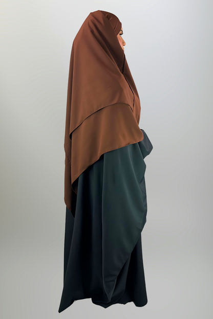 Premium 2 Layered Khimar - Mocha