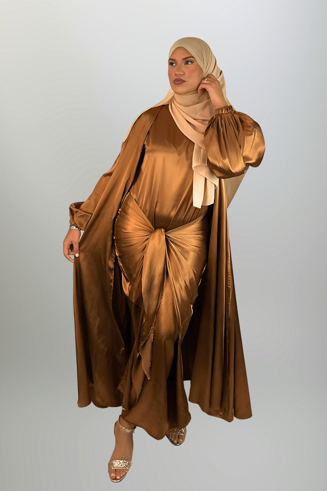 Satin Brown Abaya