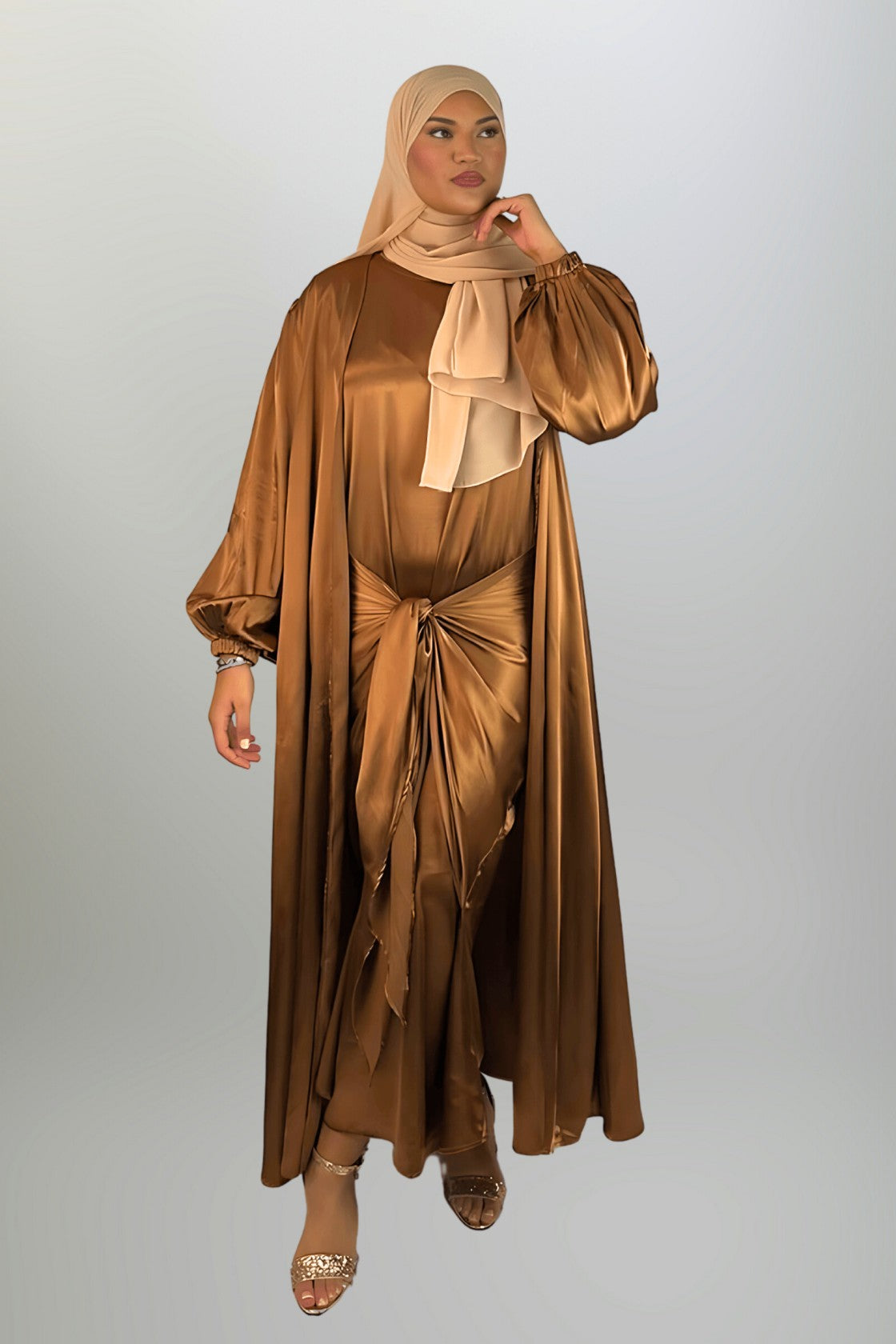 Satin Brown Abaya