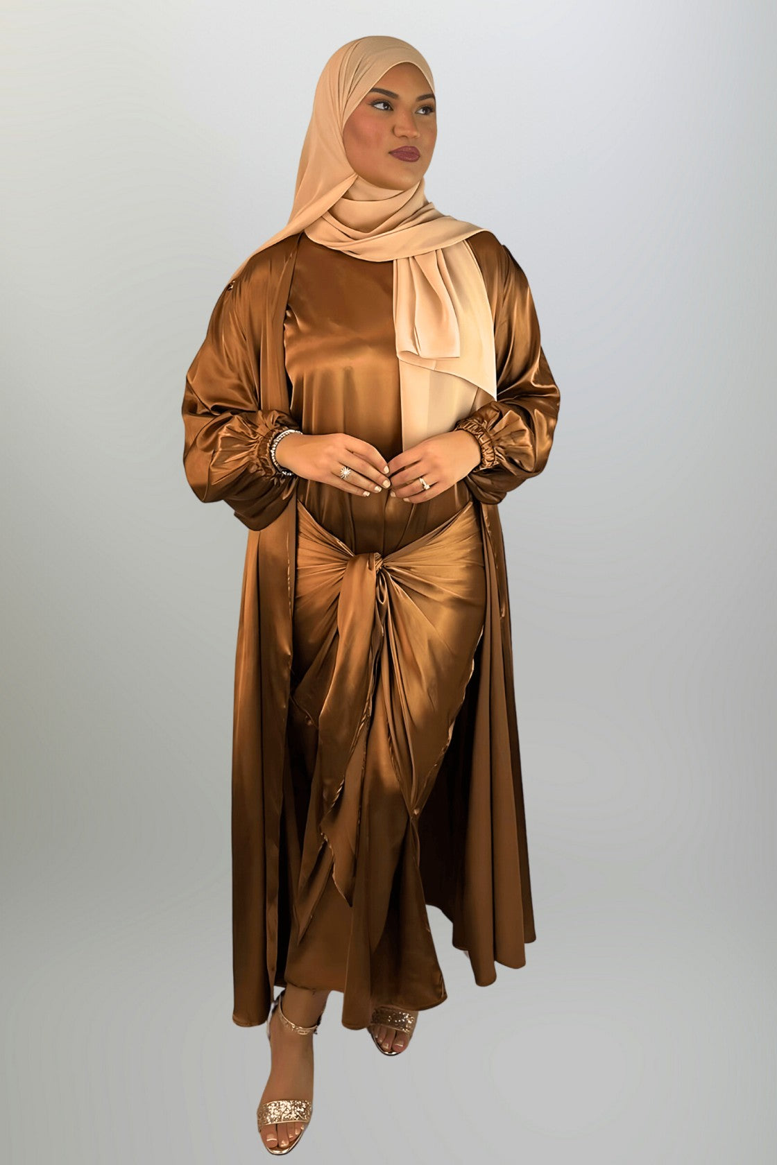 Satin Brown Abaya