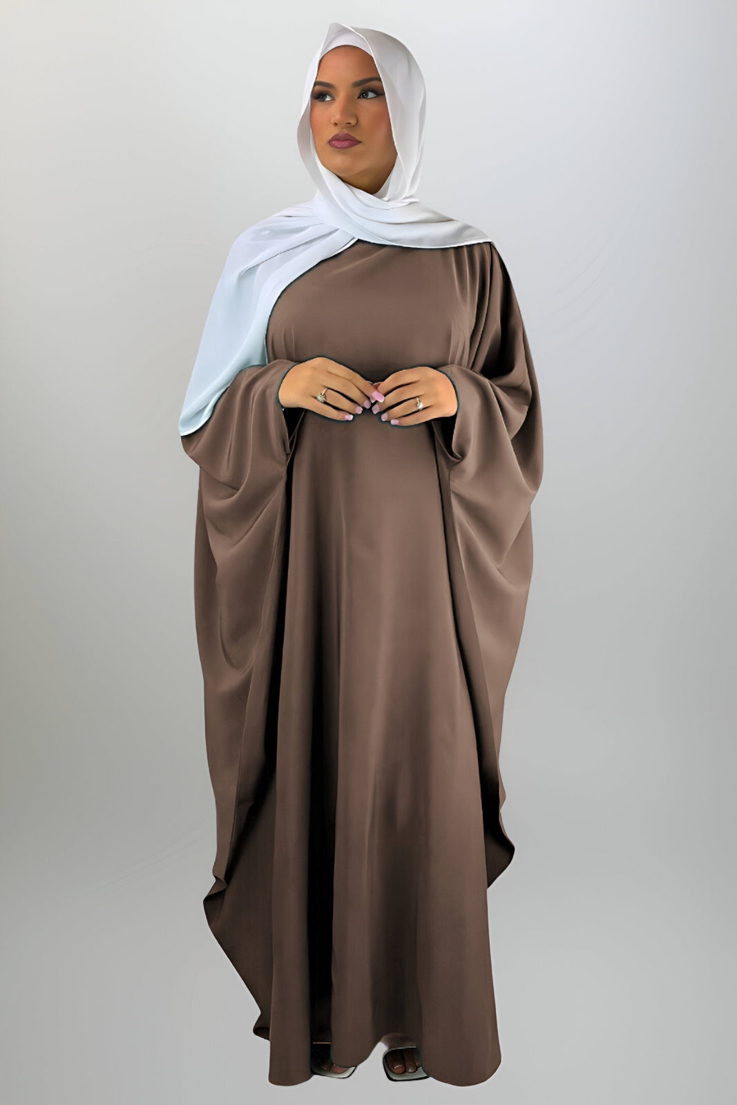 Nude Butterfly Abaya with Inner Belt