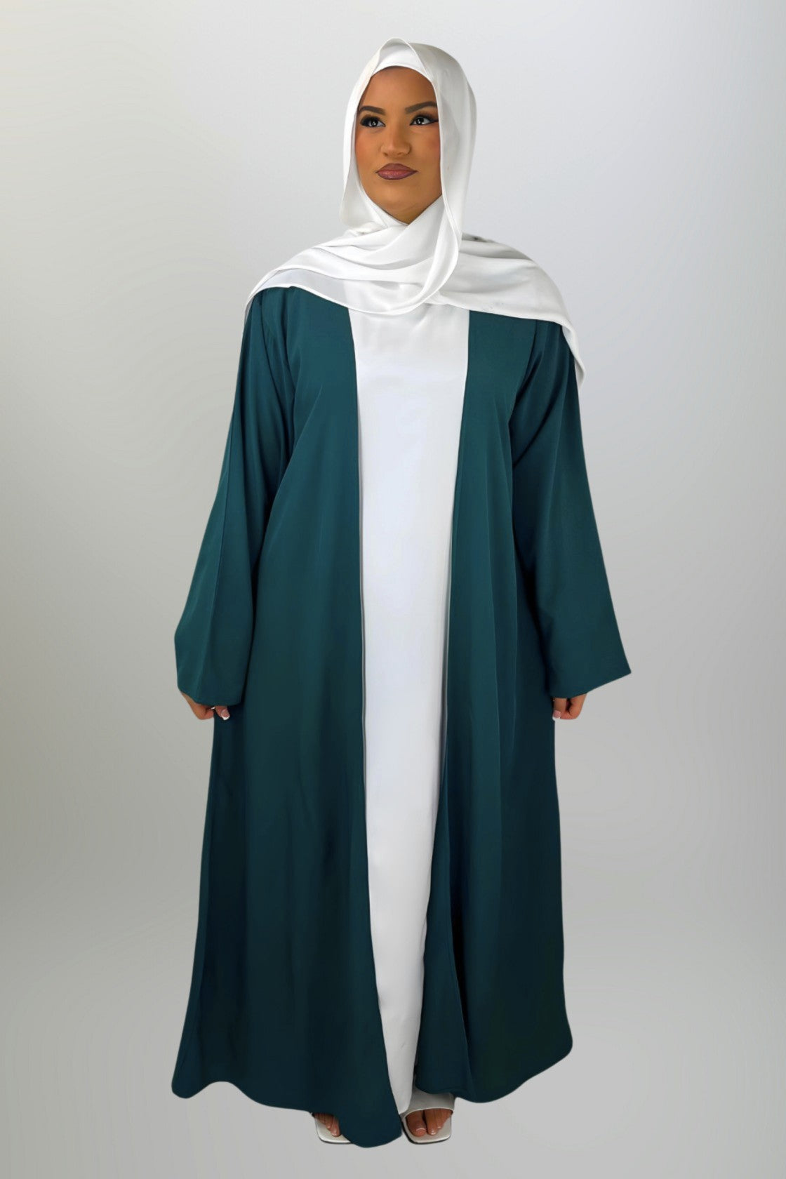 Olive Green Open Abaya