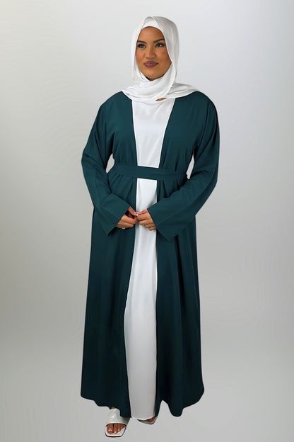 Olive Green Open Abaya