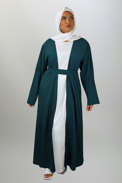 Olive Green Open Abaya