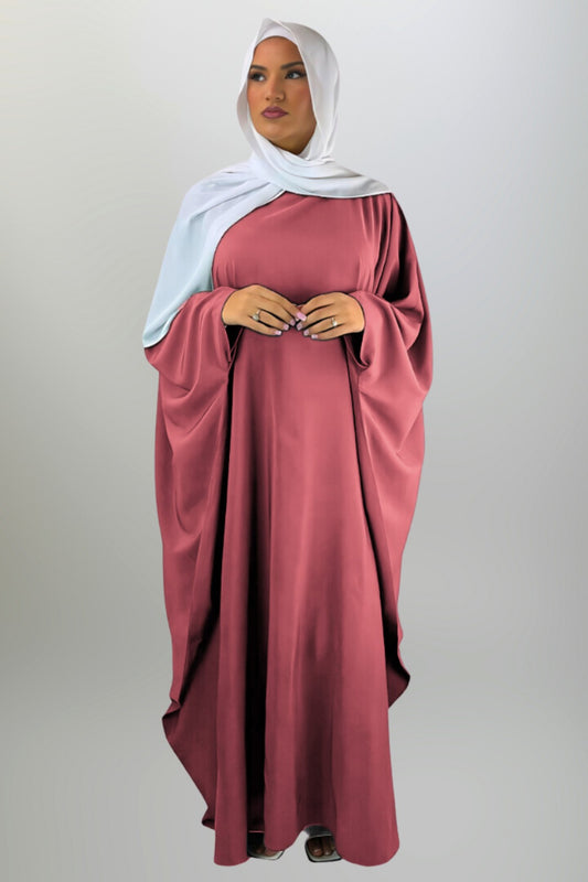 Pink Butterfly Abaya with Inner Belt