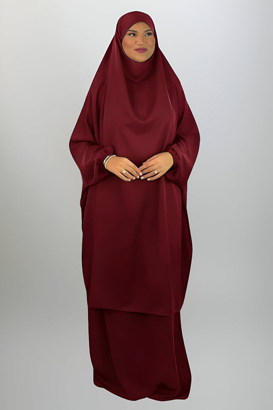 Two Piece Jilbab - Ruby Red