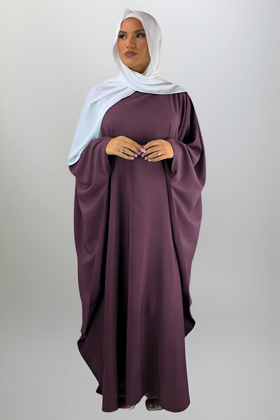 Violet Butterfly Abaya with Inner Belt